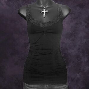 Kismet Black Lace Trim Tank